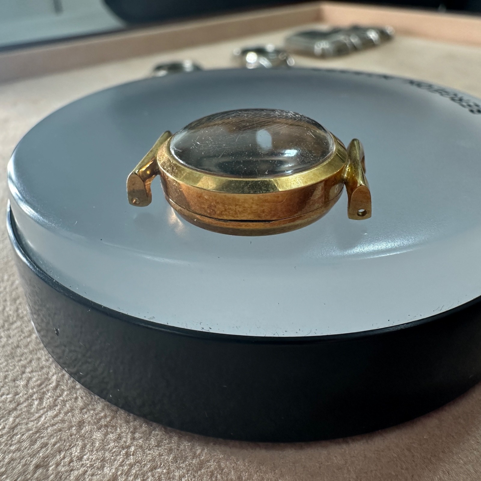 Longines watch case ref: 7105-2 346 Plated 40mic. 18.5mm with glass