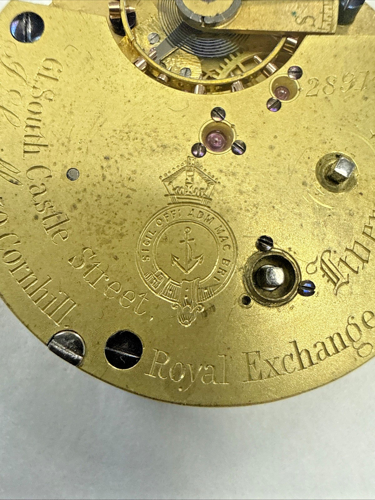 J.Sewell 30 Cornhill Royal Exchange Antique English Pocket Watch Mvt,Dial,Hands