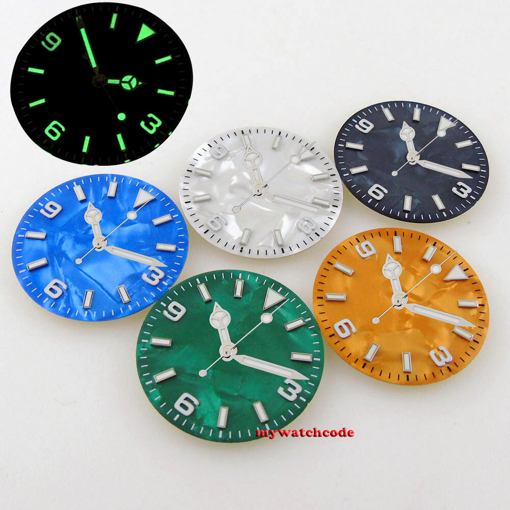 29mm Orange Blue Black White Shell Dial Fit NH35 NH36 eta 2824 2836 miyota 8215