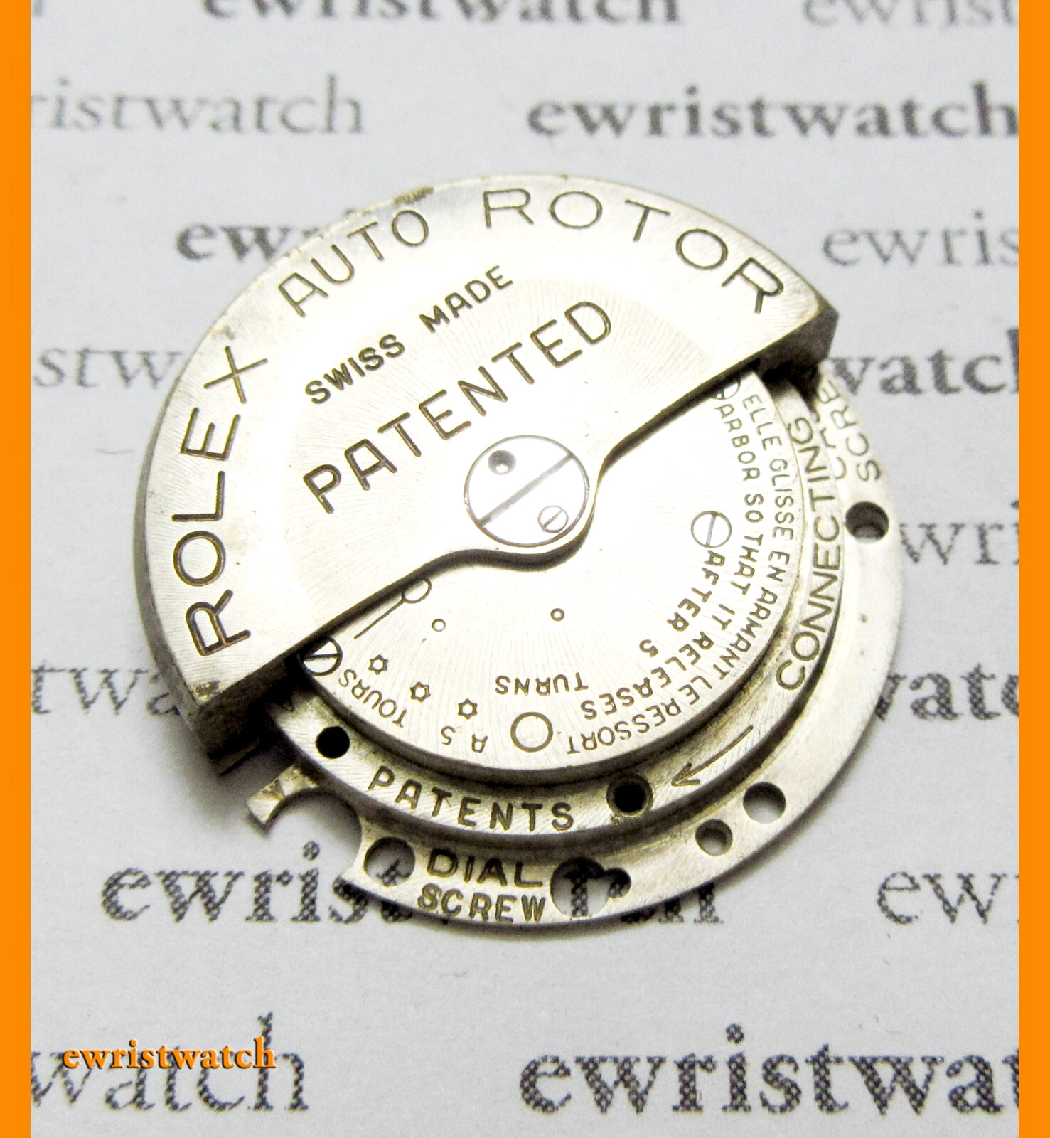 Rare Rolex Complete Rotor w/Weight For 1930s First Bubbleback Models AR 520 530