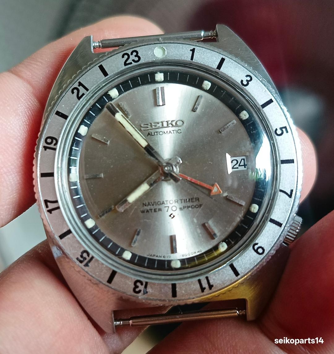 SEIKO NAVIGATOR TIMER 6117-8000 YEAR 1969 JUN -/+5 SPD ACCURACY RARE SILVER DIAL