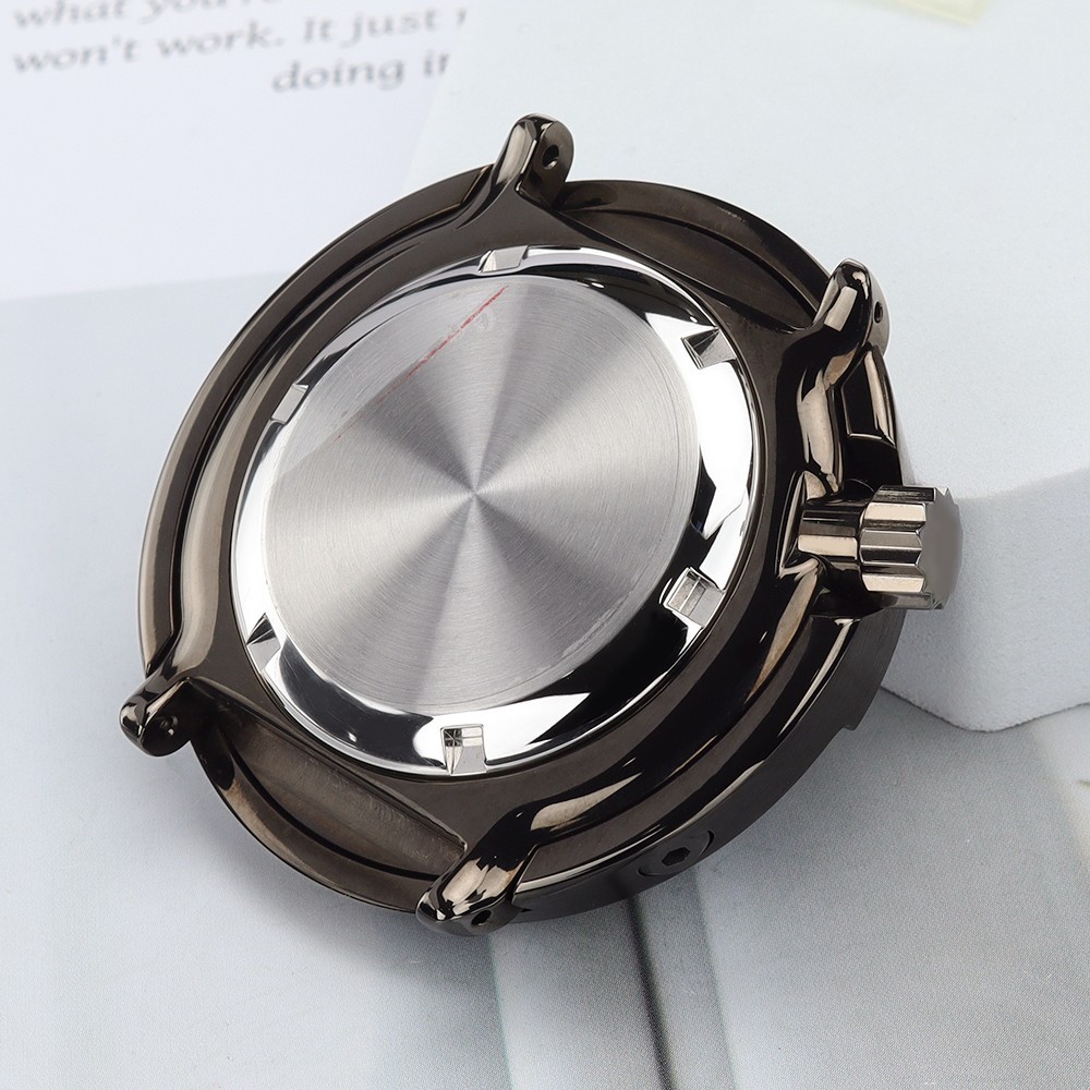 Rotating Bezel 47mm Mens Diver Watch Case Gun Color Tuna For Seiko NH35 Movement