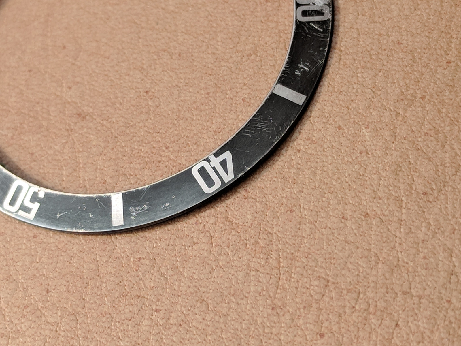 AFTERMARKET DAMAGED Faded Long 5 Bezel Insert For Rolex MF 5513 ***READ BELOW***