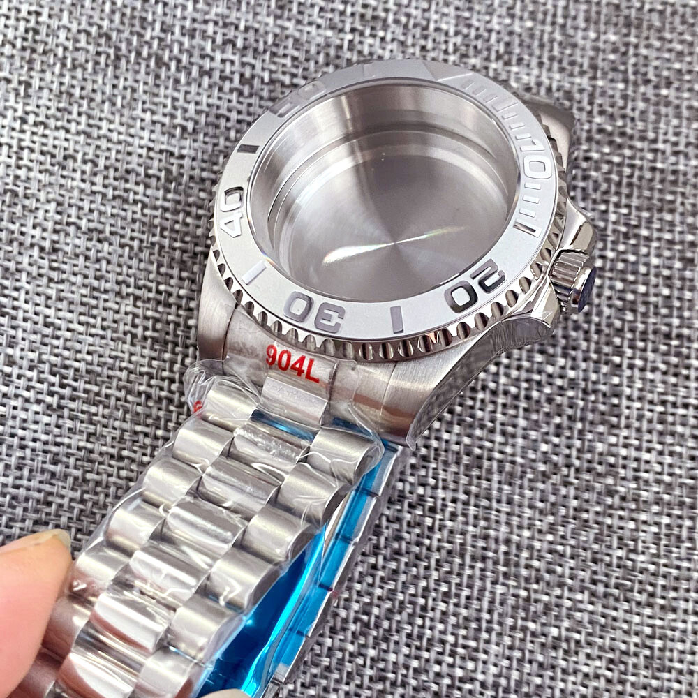 20ATM 40MM SUB President Bracelet Sapphire Watch Case Fit NH34A NH35 NH36 2824