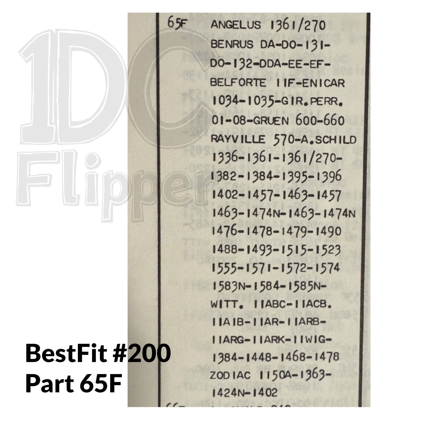 Benrus DA 401/62 WINDING STEM BestFit 200/65F, 0.90, 19.3mm Fits Multiple Read!
