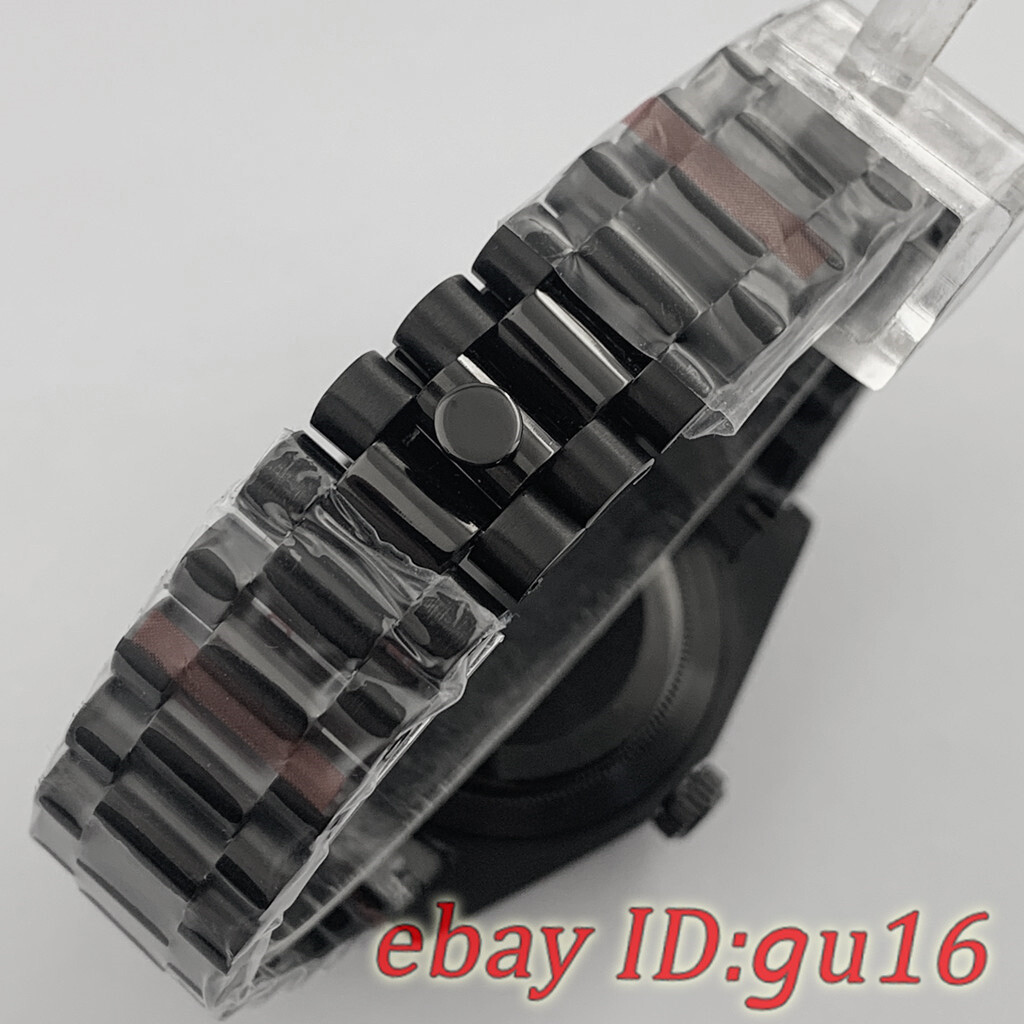 36mm/40mm Black Watch Case President Strap Fit NH35 NH36 Miyota8215 ETA2836/2824