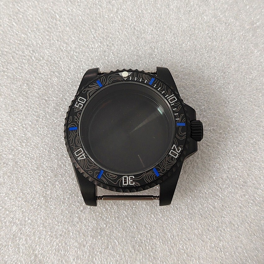 SUB 40MM Watch Case + Frosted Bezel Sapphire Glass for NH35/NH36 Movement