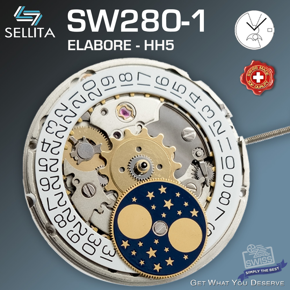 MOVEMENT AUTOMATIC SELLITA SW280-1, MOONPHASE