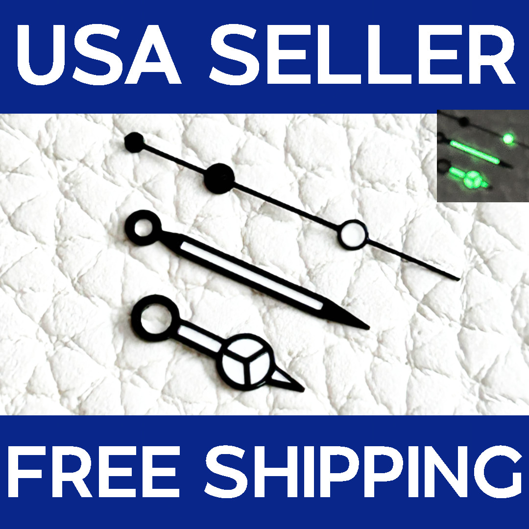 Black Skinny Merc SKX007 Watch Hands For NH35 NH36 NH38 7S26 7S36 Mod Parts Lume