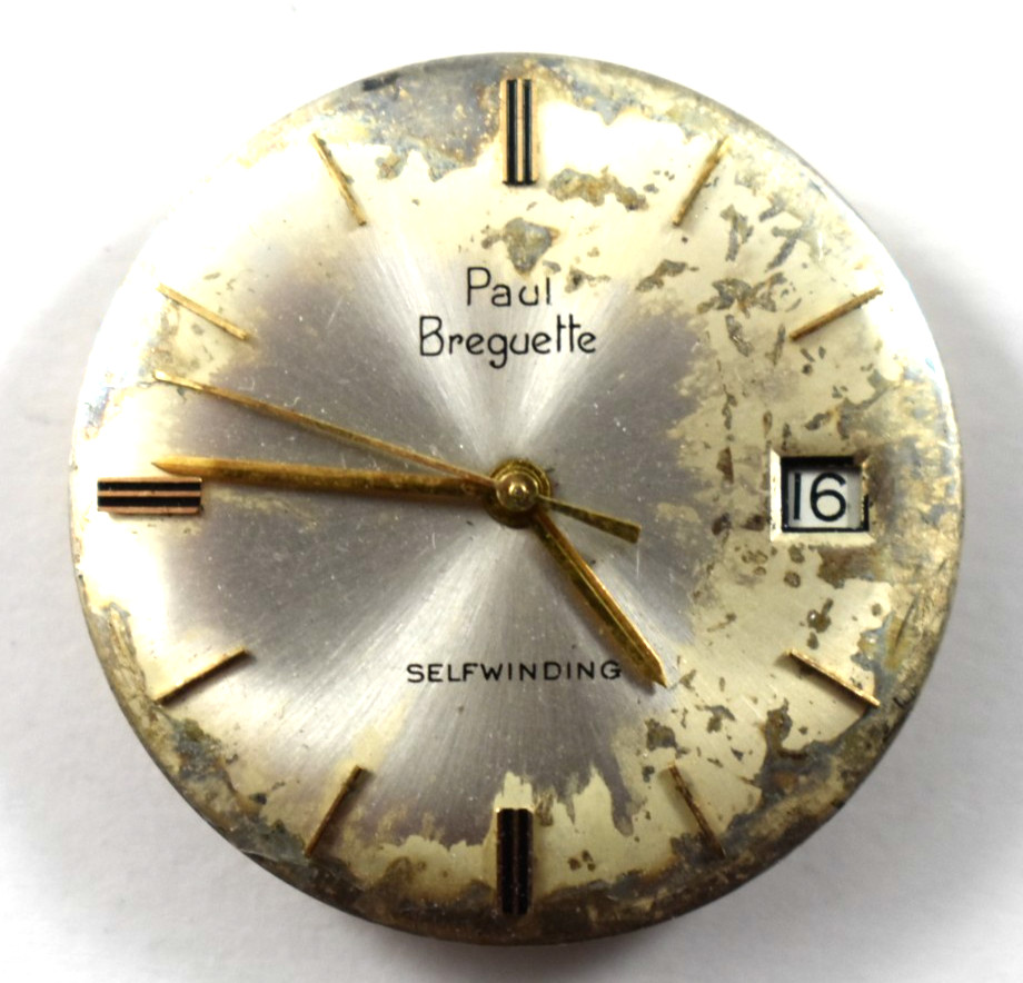 Vintage Paul Breguette Automatci Date 17J 2522 Wrist Watch Movement lot.ed