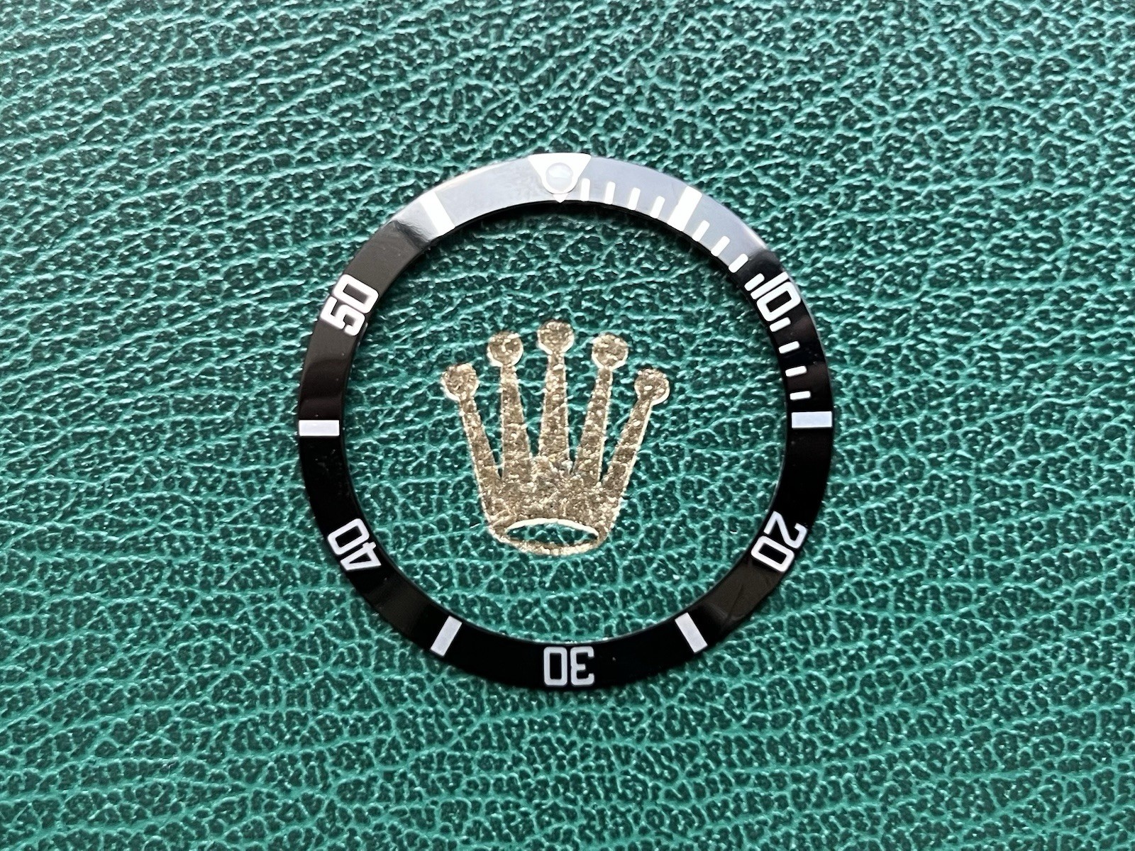 Genuine Rolex Submariner 16610 16800 Pointed 4 Black Watch Bezel Insert OC#1551