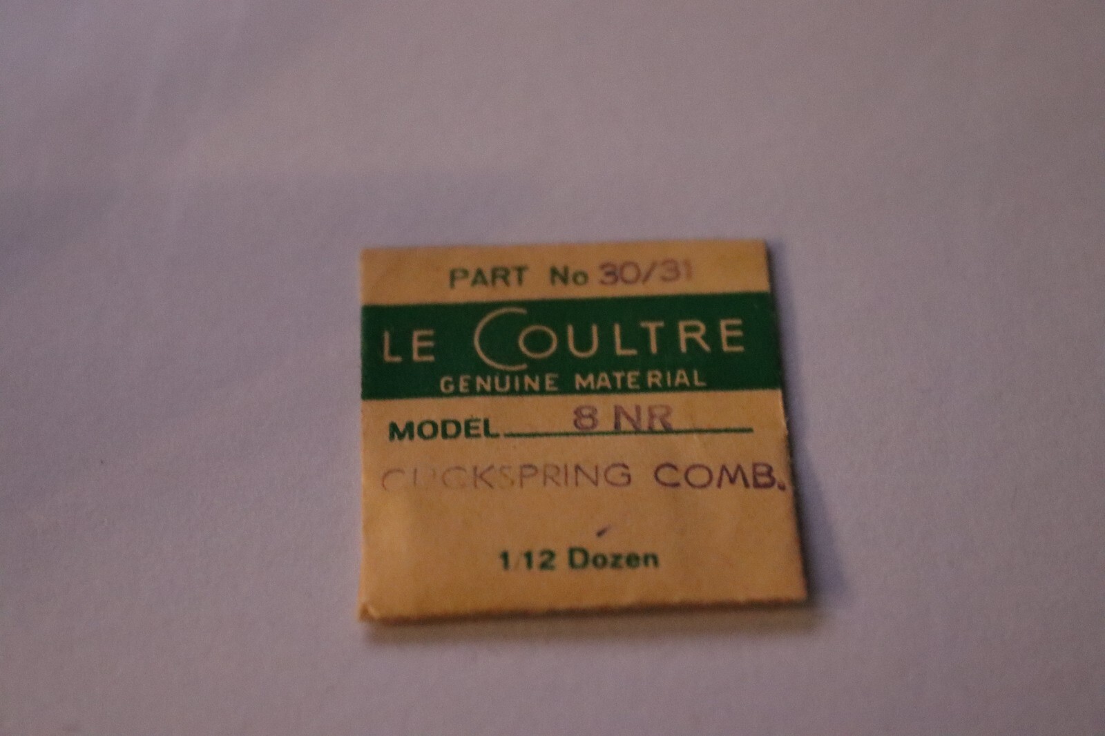 Jaeger LeCoultre Part# 434 Click & Spring Combo By Caliber