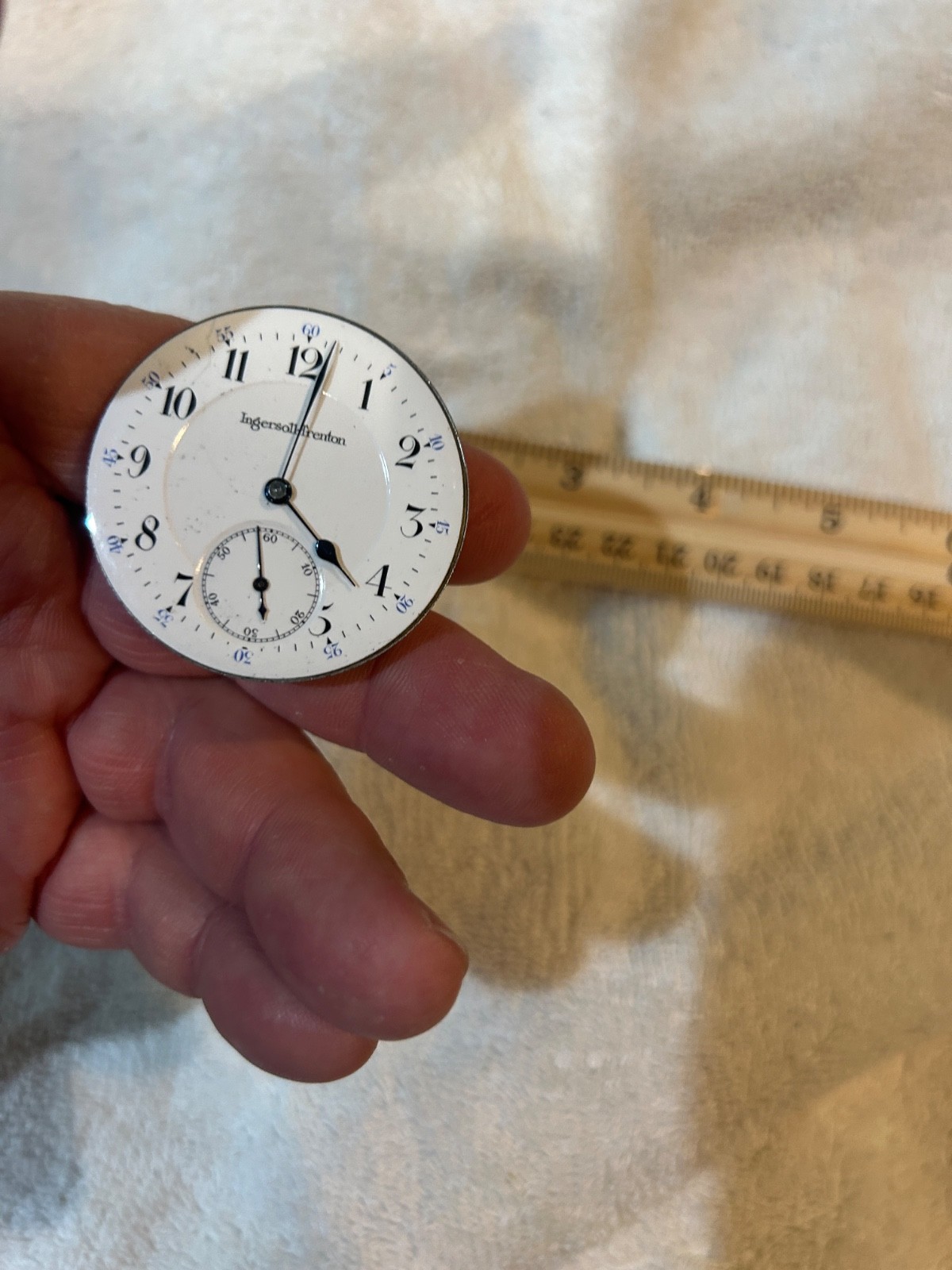Ingersoll Trenton 15 Jewel 3 Finger Bridge Pocket Watch Movement Sunk Dial
