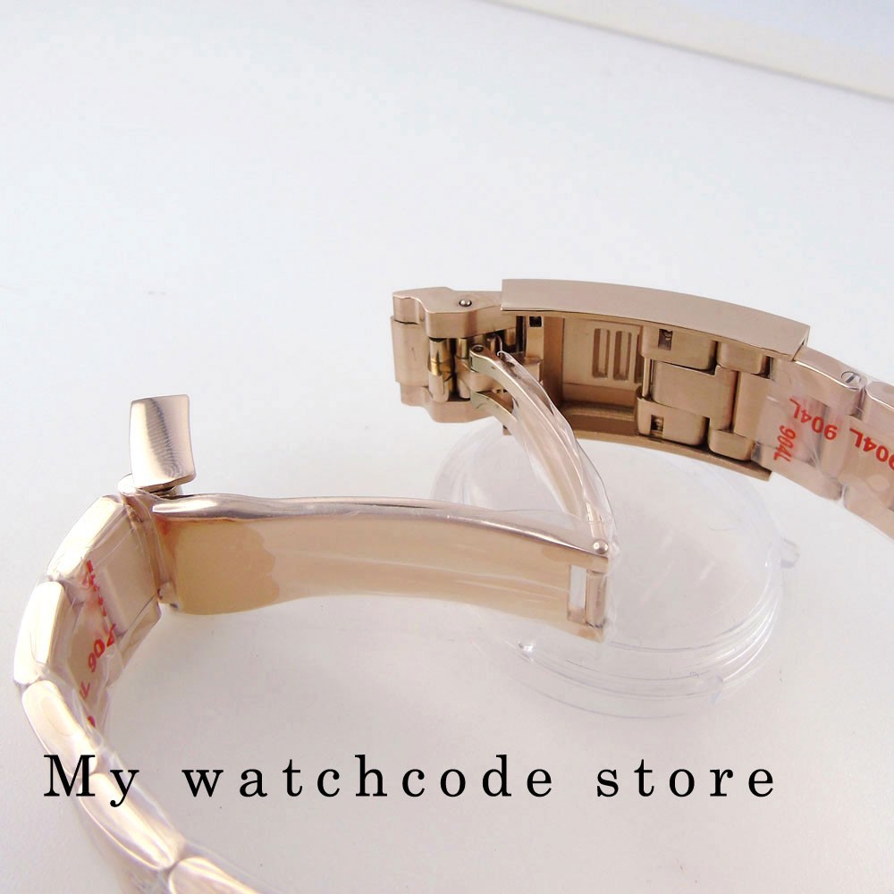 40mm Rootbeer Ceramic Bezel Sapphire Rose Golden Watch Case Fit NH35 NH36 2824