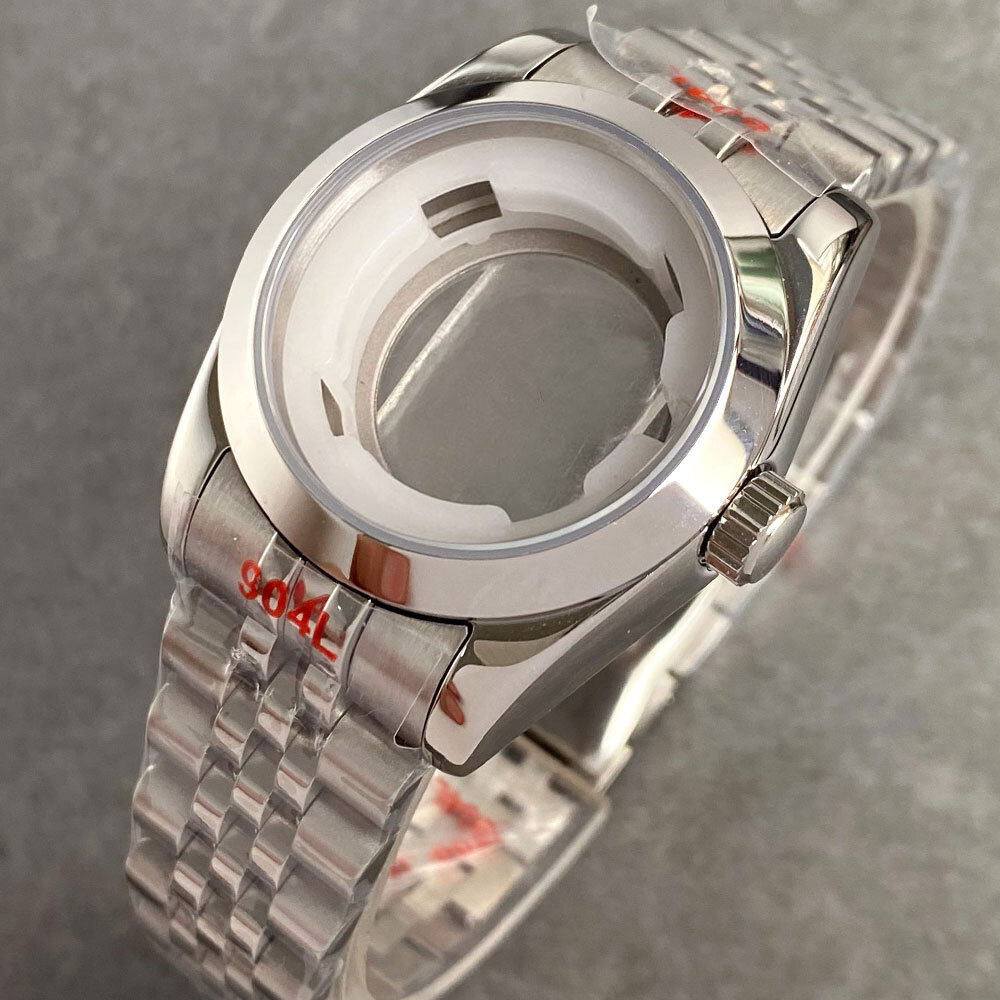 31mm Polished Bezel Women Watch Case For NH05 NH06 Automatic Bracelet Sapphire