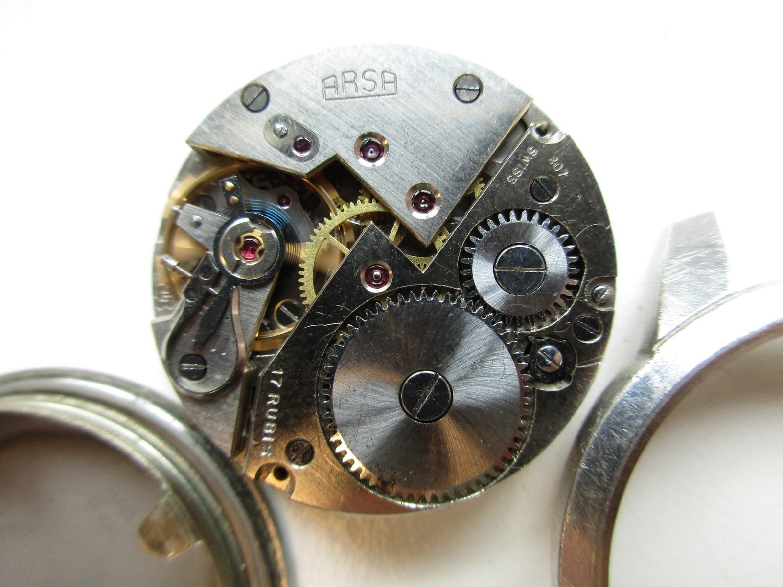 Unitas cal. 176 fine regulator Swiss watch movement – Arsa case – running