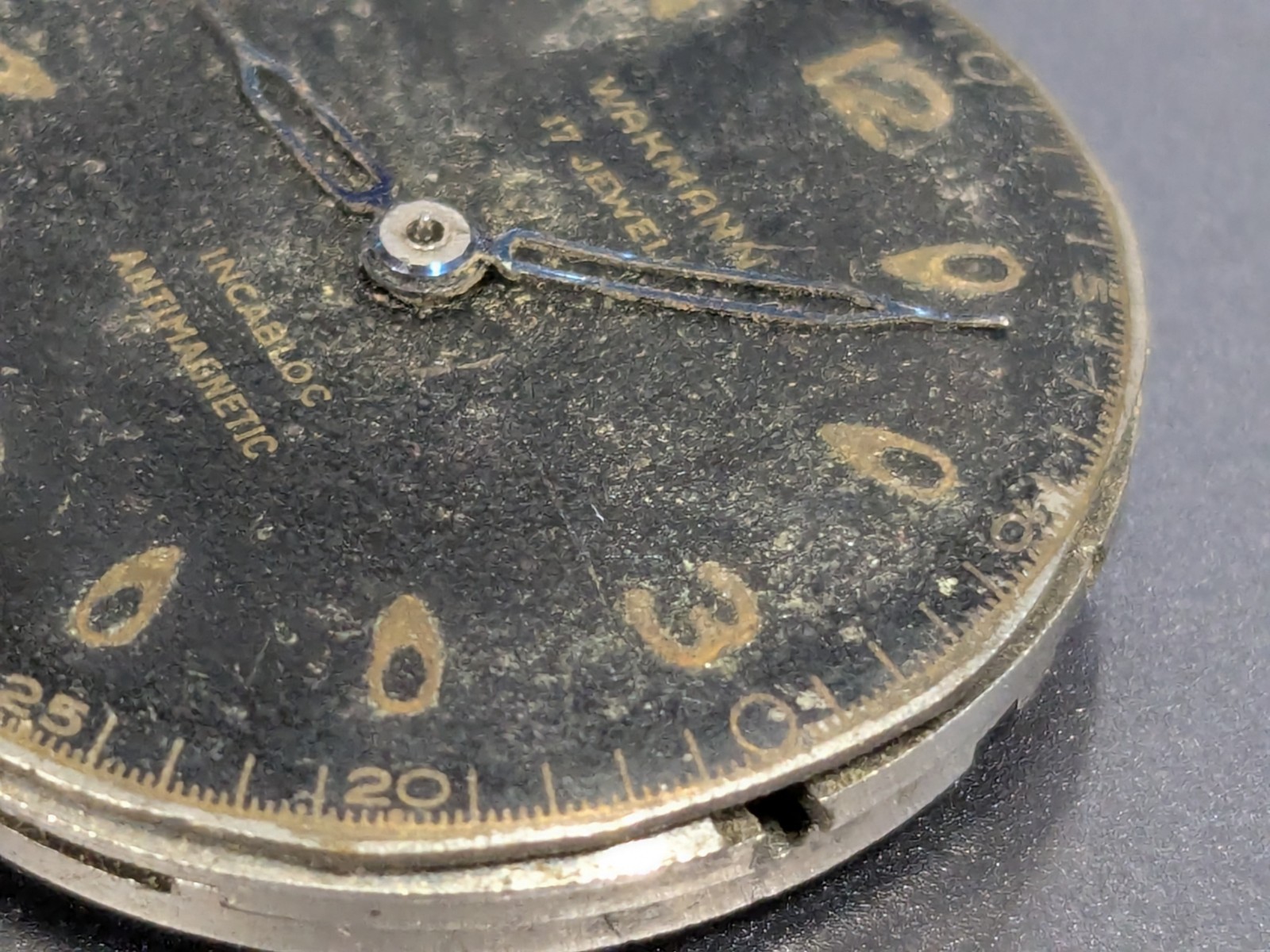 Vintage Wakmann Military Dial Swiss Cal. WOG 17 Jewel Mechanical Watch Movement