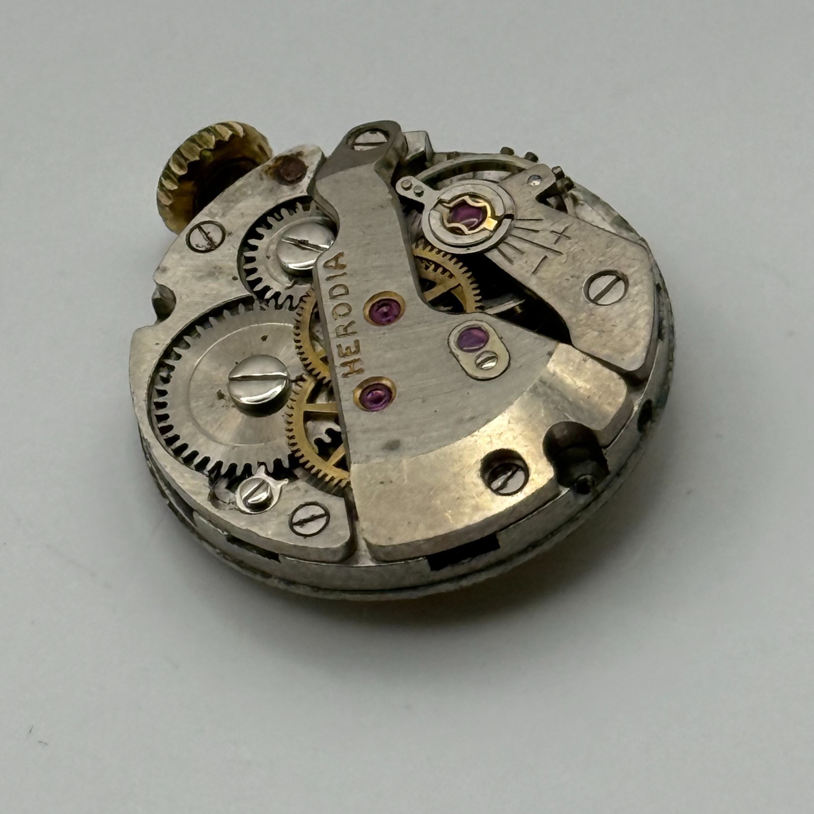 FHF 64 Watch Movement Herodia Ancre 17 Rubies Swiss Vintage Parts Repair 19.2mm
