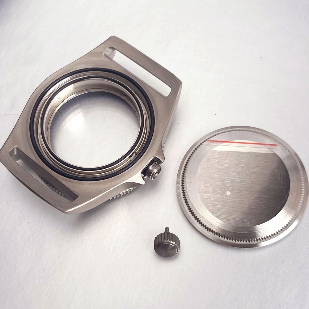 Prevent Allergy Sapphire Glass 42MM Titanium Watch Case fit NH35A NH36A Watch