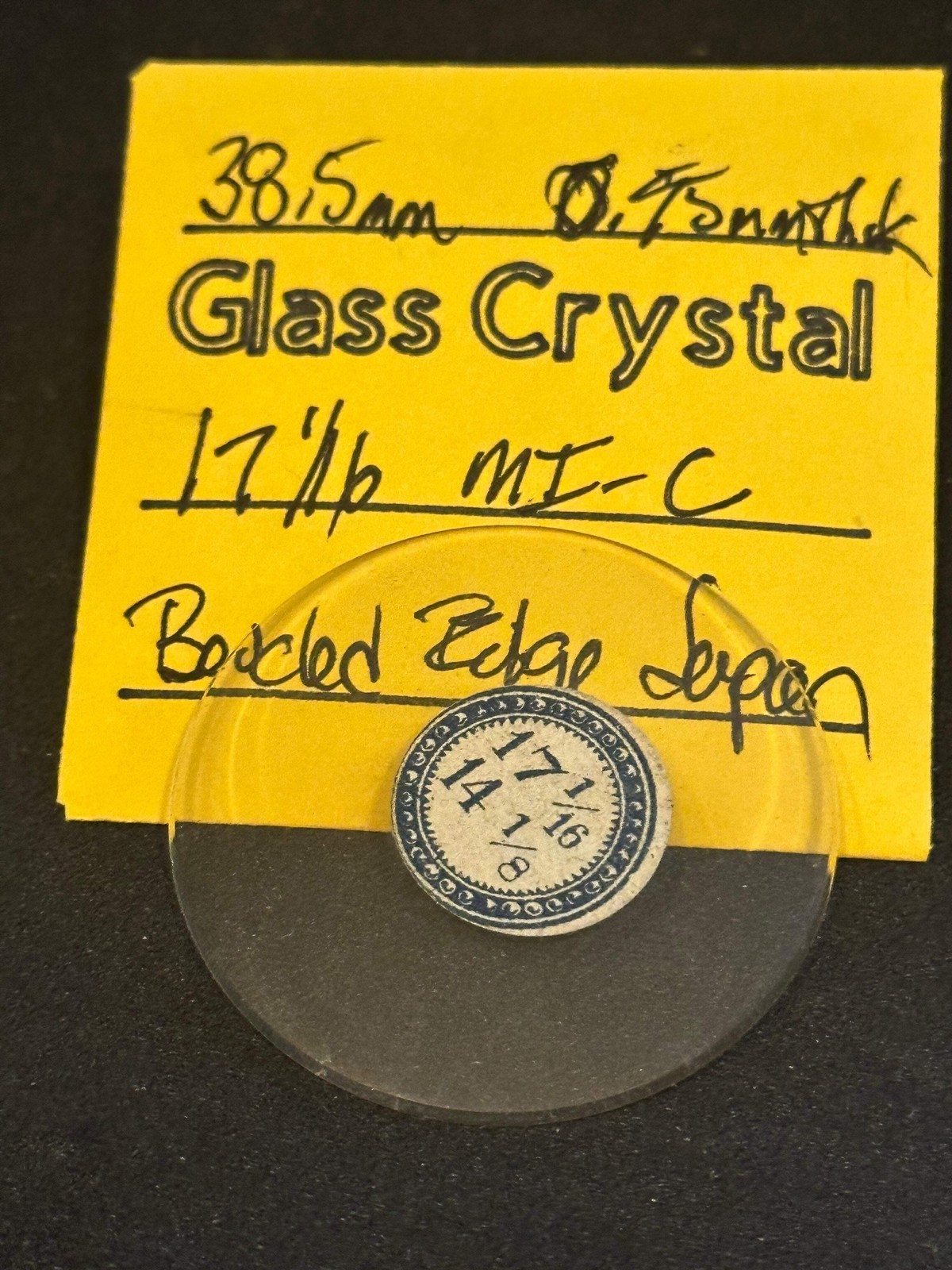 Vintage Beveled Glass Pocket Watch Crystal 17-1/16 (~38.5mm) – NOS