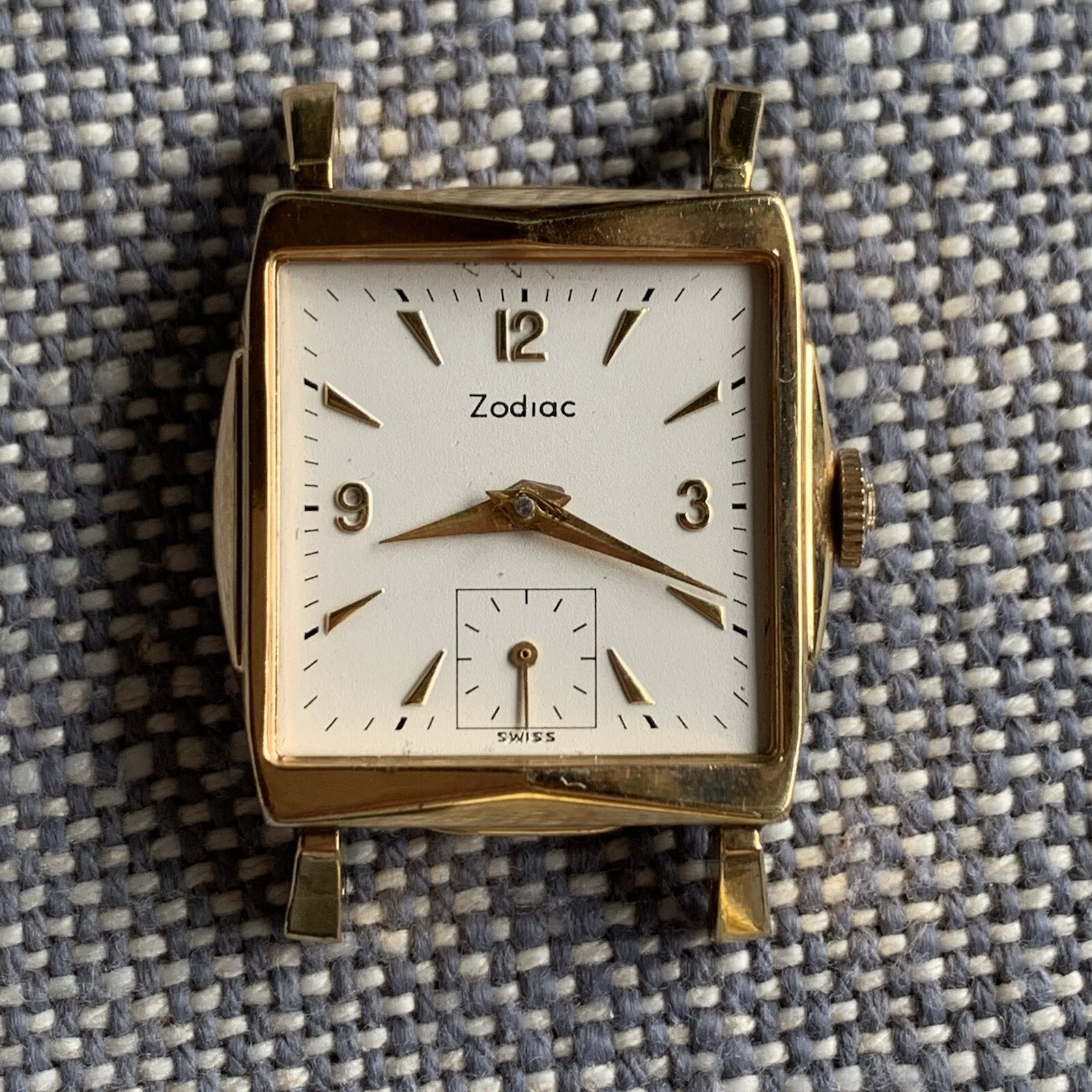 Vintage NOS Zodiac Salesman Sample Art Deco #2 Watch 10K Rolled Gold Plate PARTS