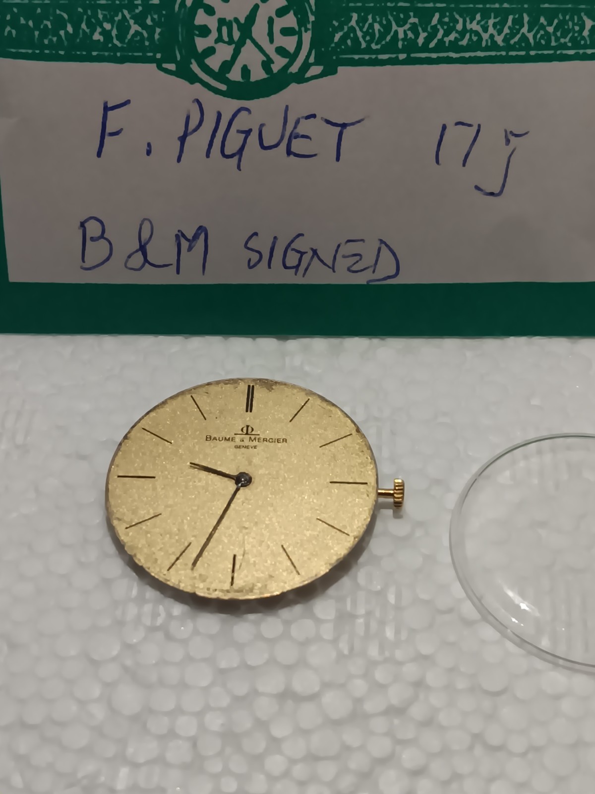 F. Piguet Movement Cal. 21, Made For Baume Mercier, w/Dial & Hands