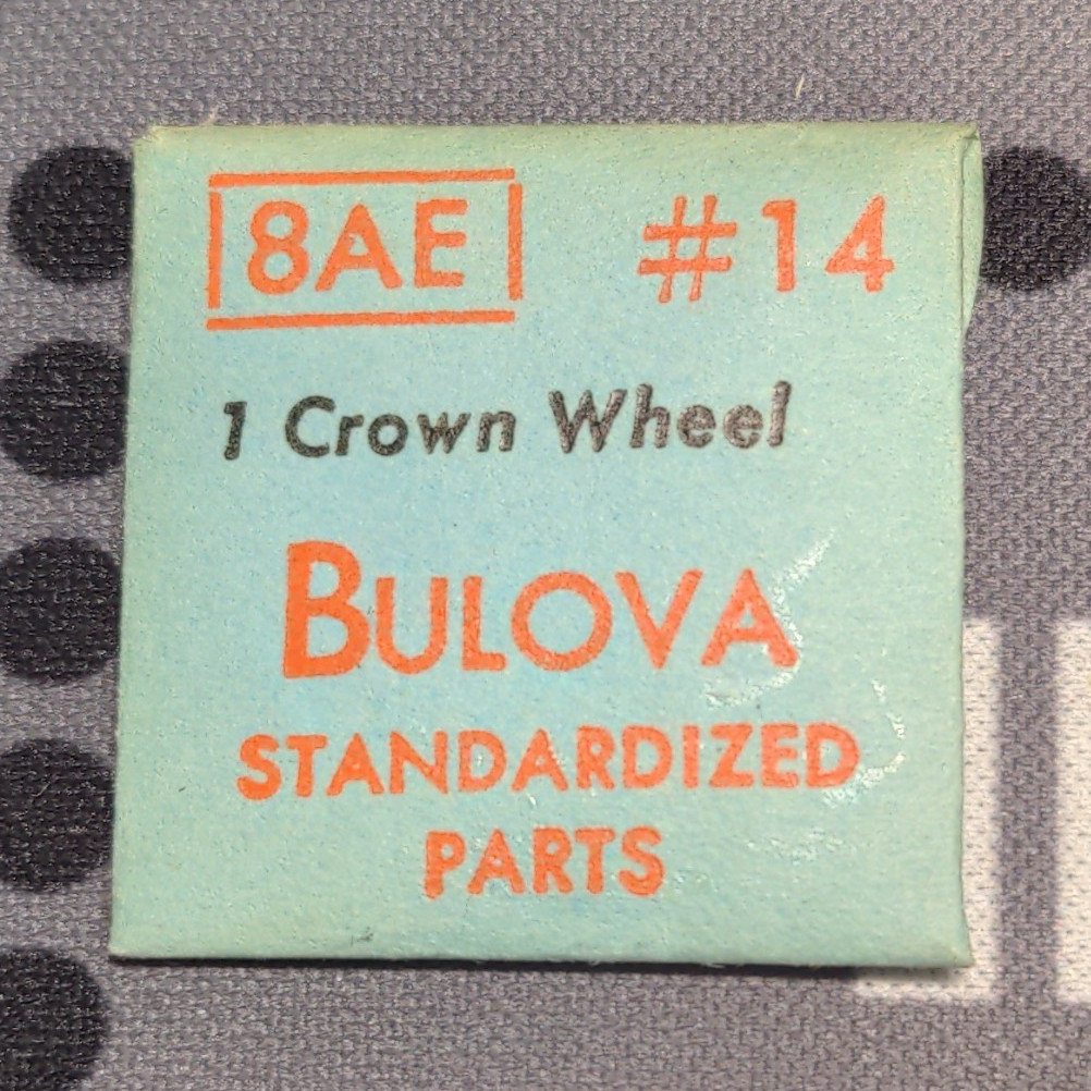 Bulova 8AE #14 Crown Wheel Standardized Parts Sealed Pack NOS