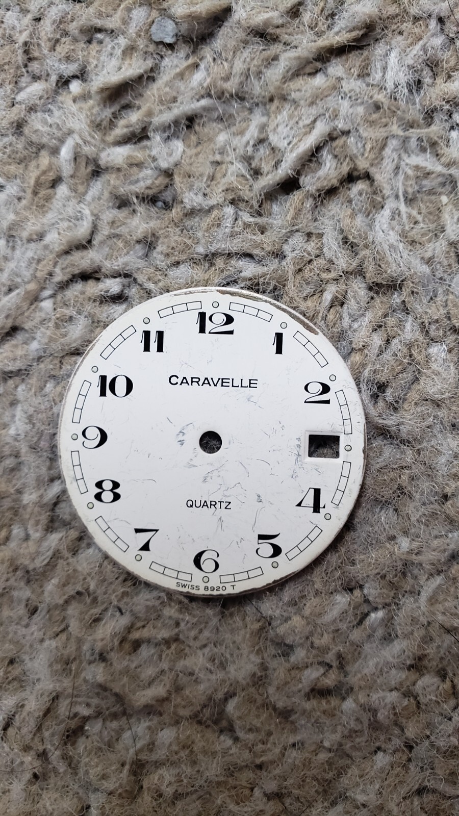 RARE Vintage Art Deco 30’s Caravelle Quartz Watch Dial White Black Markers 8920