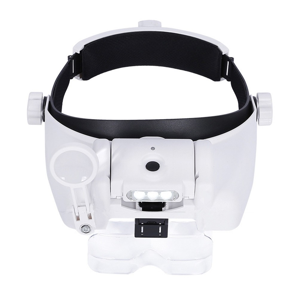 New Glasses Magnifier Glass W/ LED Reading Magnifier Soldering Loupe Embroidery
