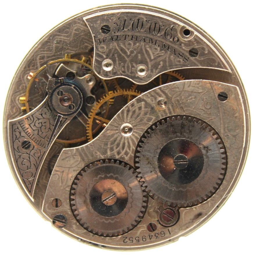 1907 WALTHAM POCKET WATCH MOVEMENT 16349552 GRADE 210 12s 7j (FD2)
