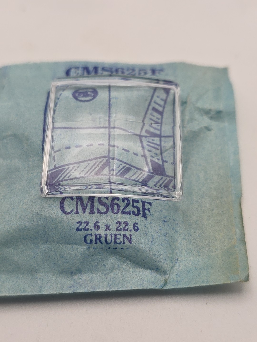 G-S Watch Crystal CMS625F Gruen 430/649 Autowind Clipper Cruiser 22.6X22.6