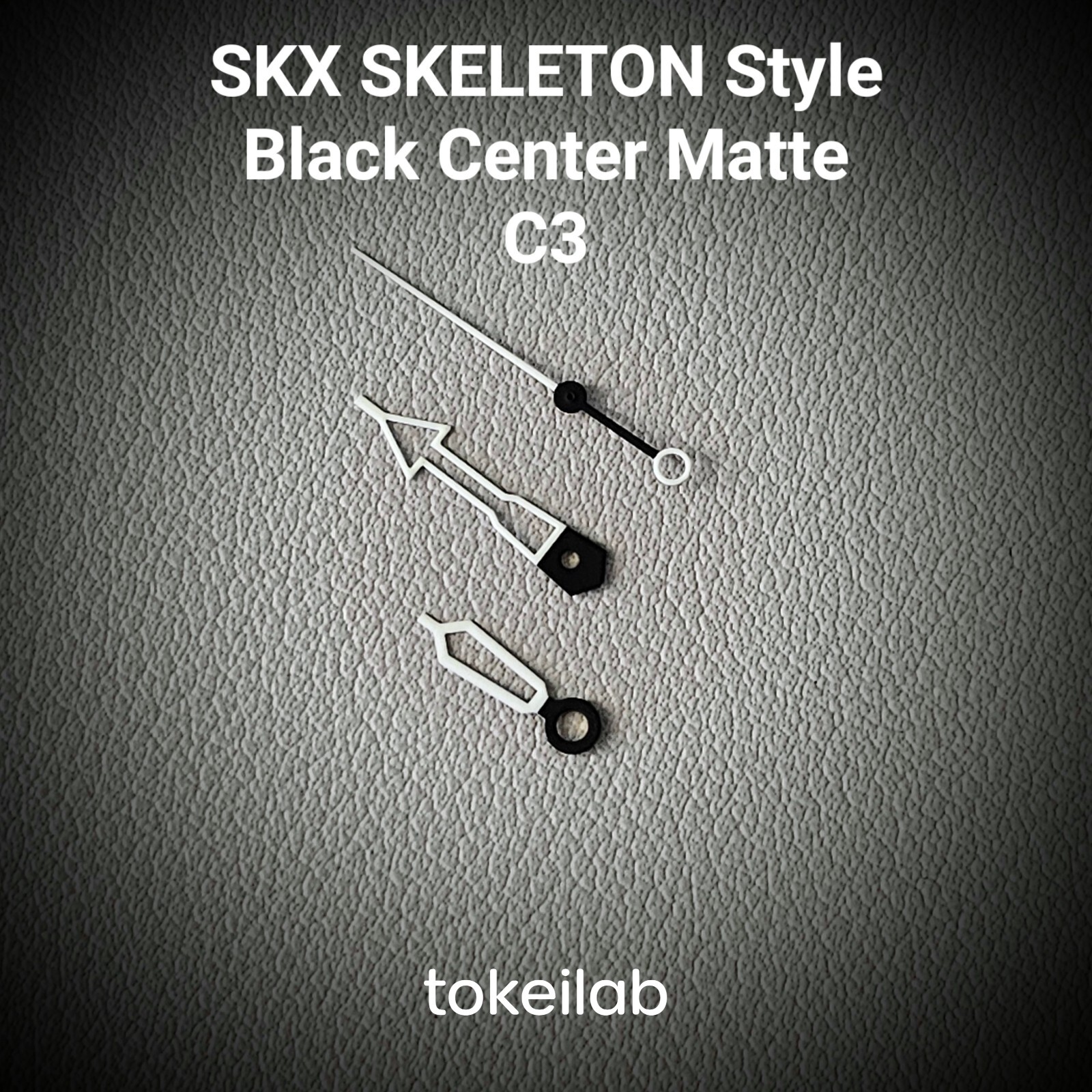 HANDS SET SKX SKELETON STYLE BLACK CENTER MATTE C3 SEIKO MOD SKX007 NH35 NH36