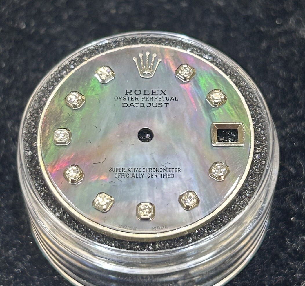 Rolex Ladies MidSize Datejust Custom Dark MOP Diamond Dial 68274 68240 178274