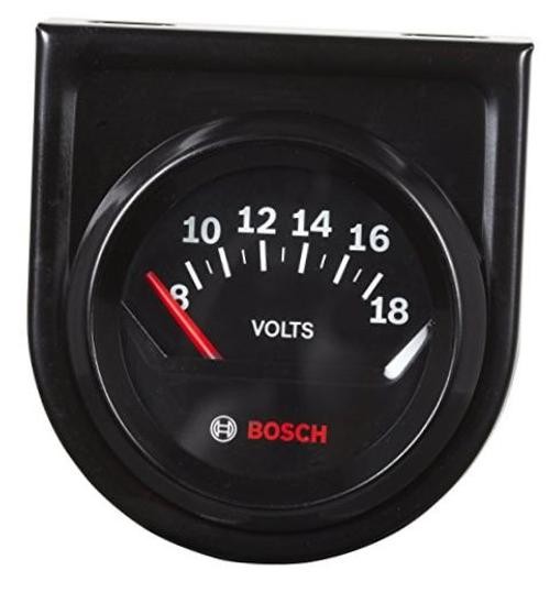 SP0F000051 Style Line 2″ Electrical Voltmeter Gauge (Black Dial Face, Black
