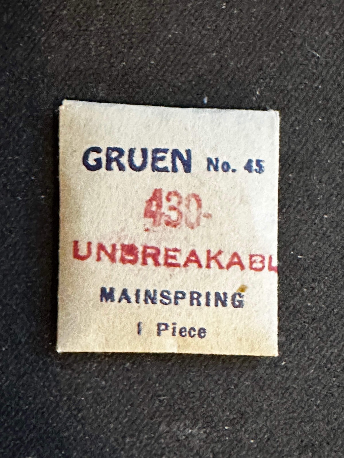 Gruen Factory Mainspring for Gruen caliber 430, 431, 435 & 440 – Steel