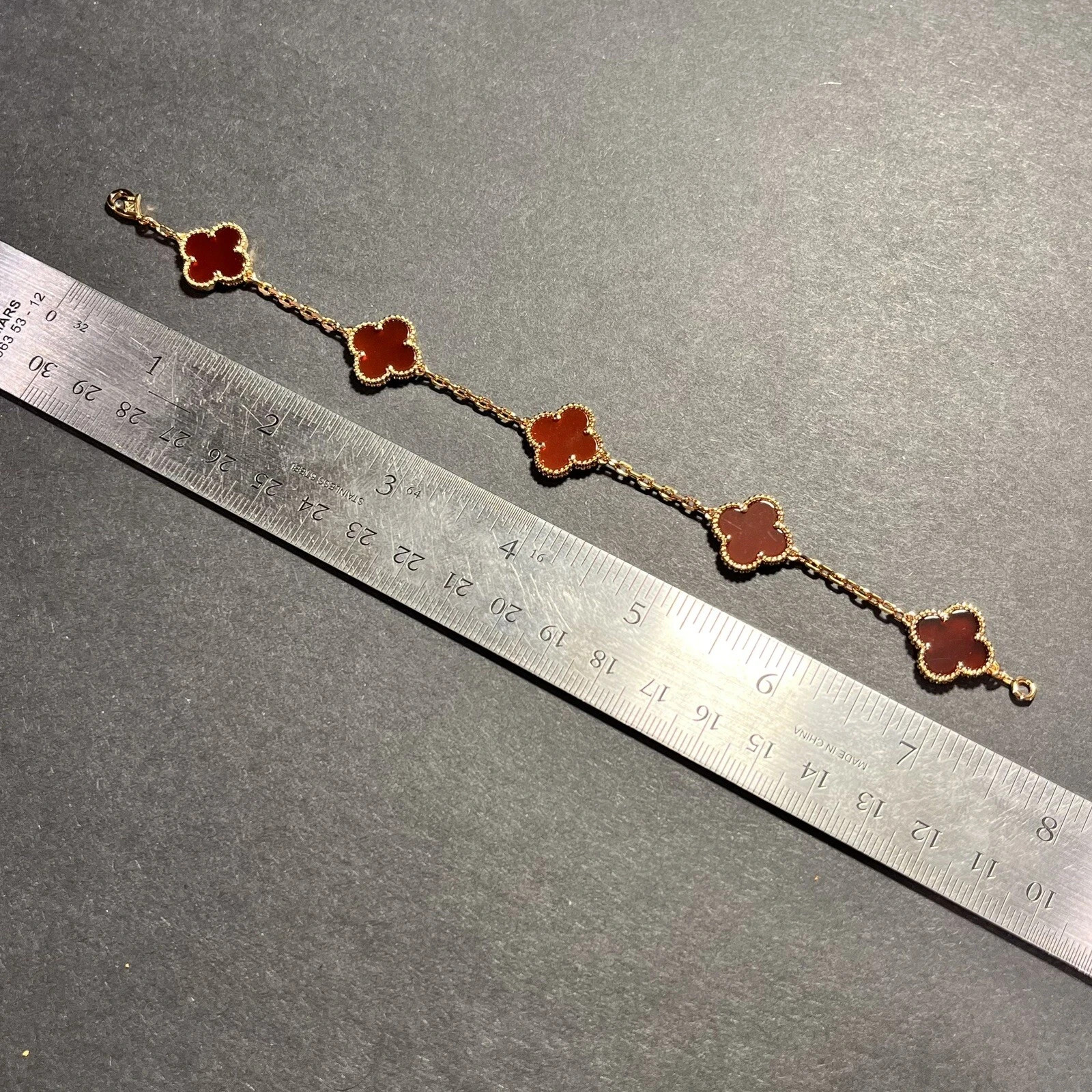 Red & Rose Gold Plated Lucky Bracelet – 7.5″ Adjustable+ Gift Box US