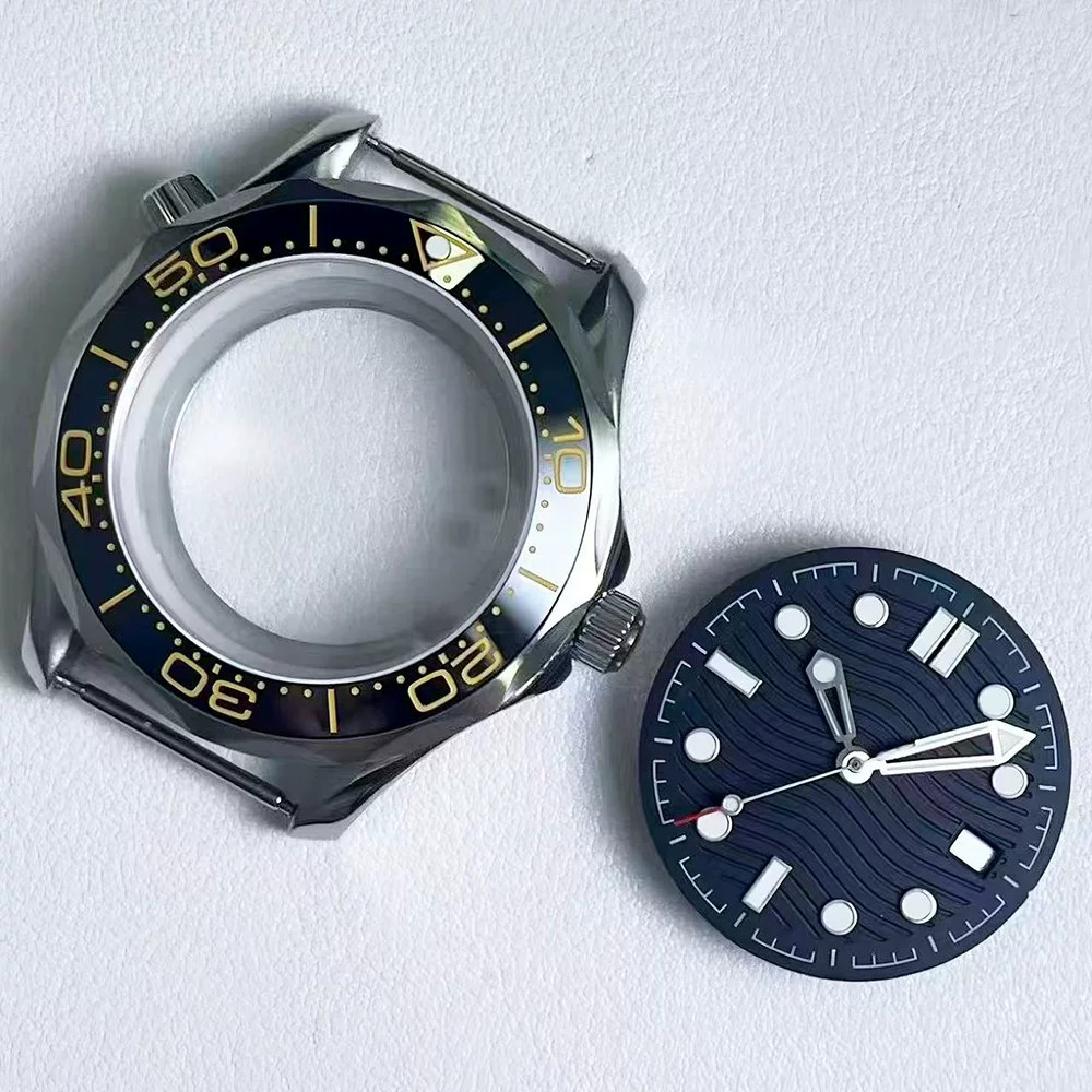 42mm Sea 300 Stainless Watch Case Mineral For NH35/36 8215 Movement 30.8mm Dial