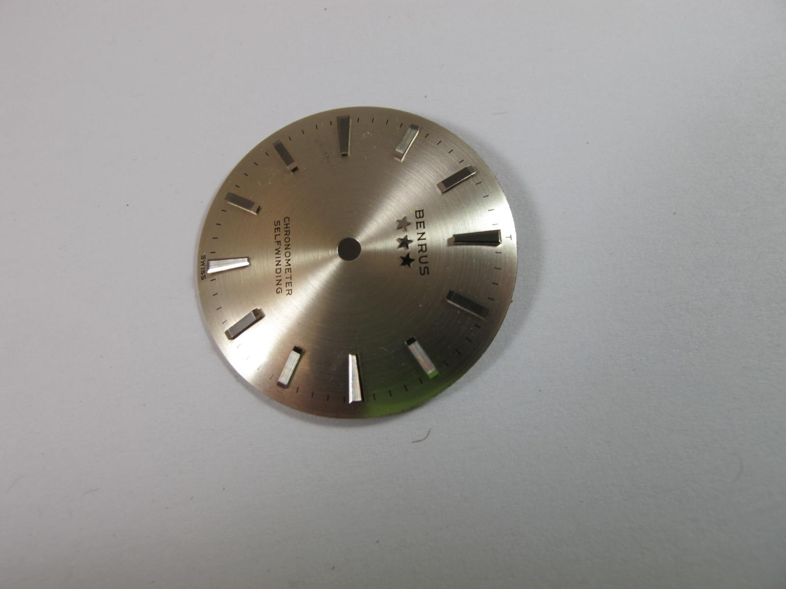 BENRUS 3 STAR SILVER DIAL FOR SLEF WINDING CHRONOMETER 28MM OLD STOCK
