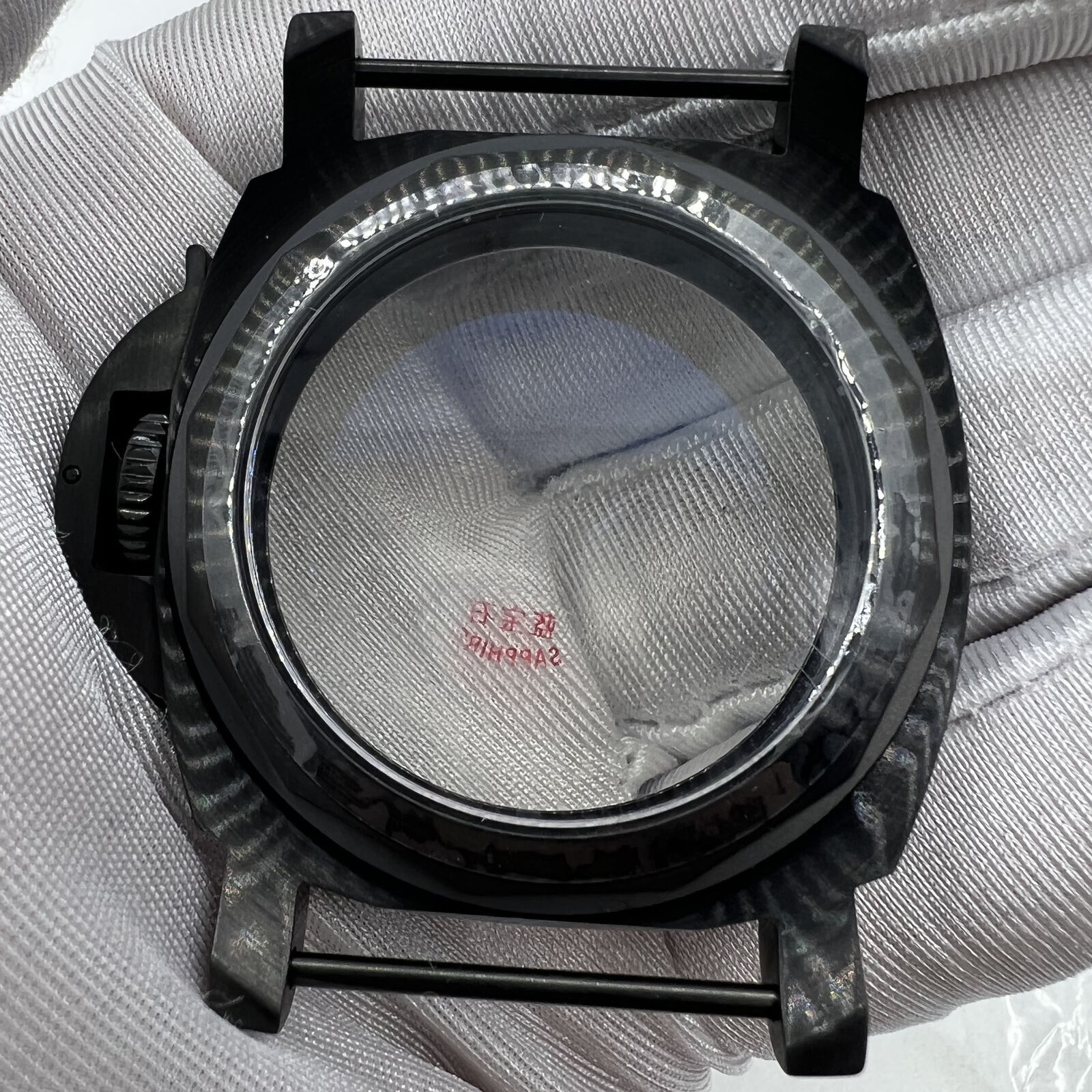 44mm 316L Black Sapphire Glass Watch Case for Seagull ST3600/ST3621/ETA6497/6498