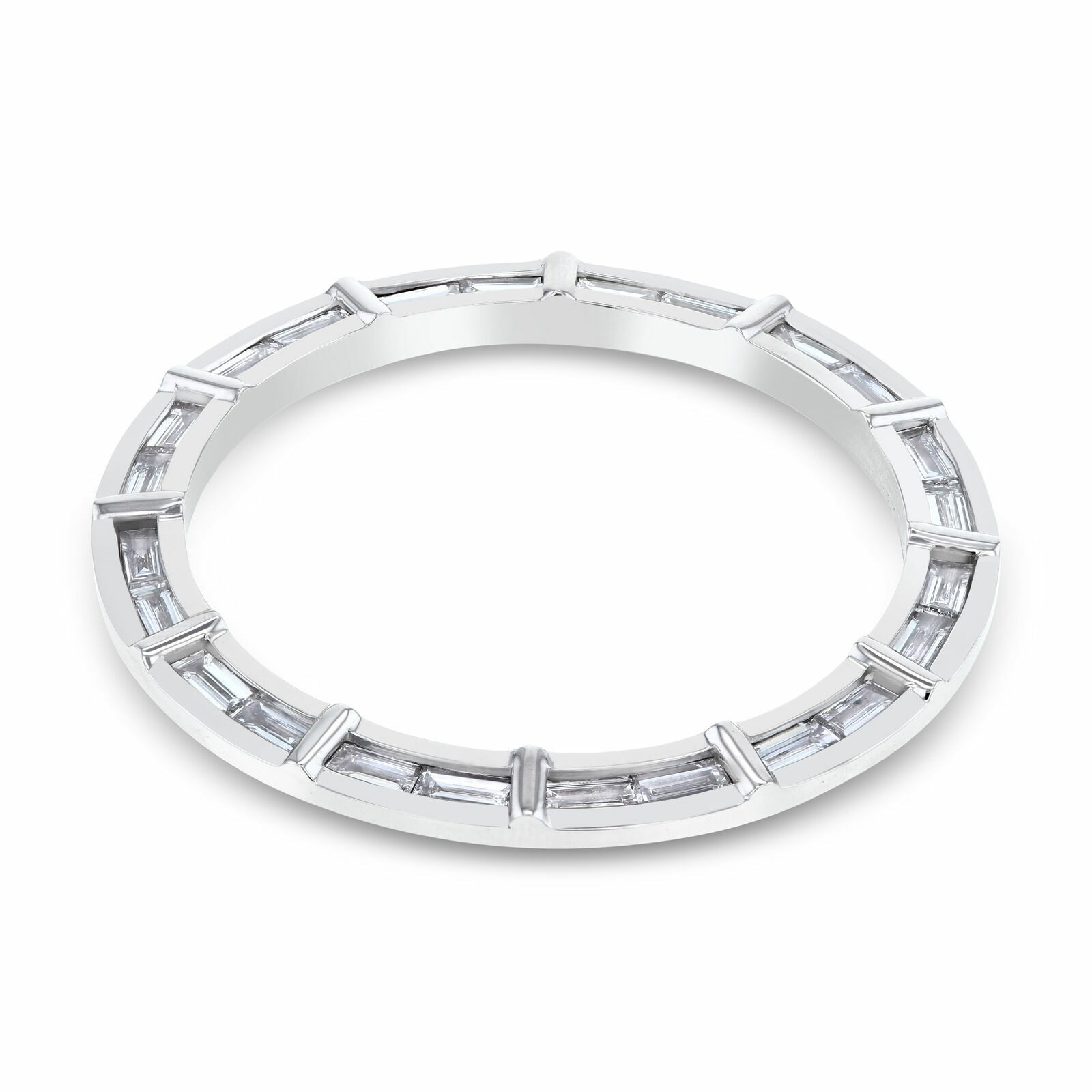 MENS 24 BAGUETTE NATURAL DIAMOND BEZEL FOR ROLEX DATEJUST 36MM 18K WHITE GOLD