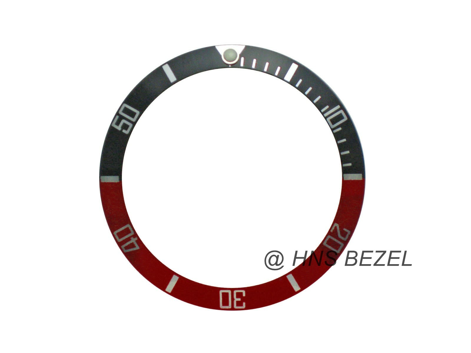 BLACK & RED ALUMINUM BEZEL INSERT FOR ROLEX SUBMARINER & GMT GLOW GREEN IN DARK