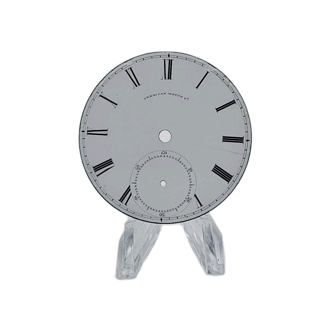 American Watch Co 45.7mm Enamel Pocket Watch Dial Only 1313
