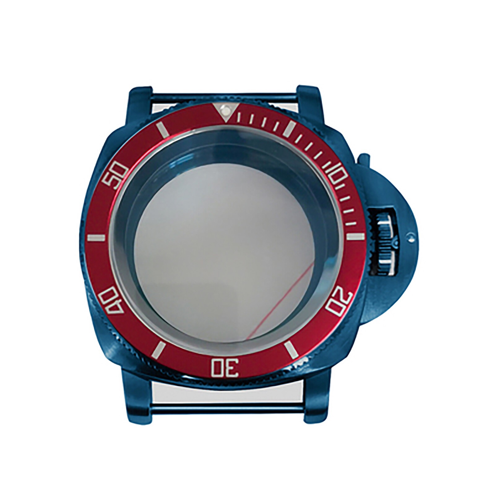 For NH35 NH36 4R 7S Movement 42 mm Plated Blue Watch Case Steel Inner Ring Bezel