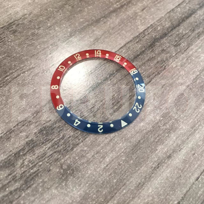 Black Red Bakelite Bezel Insert Fits Rolex GMT Master 6542 Watch