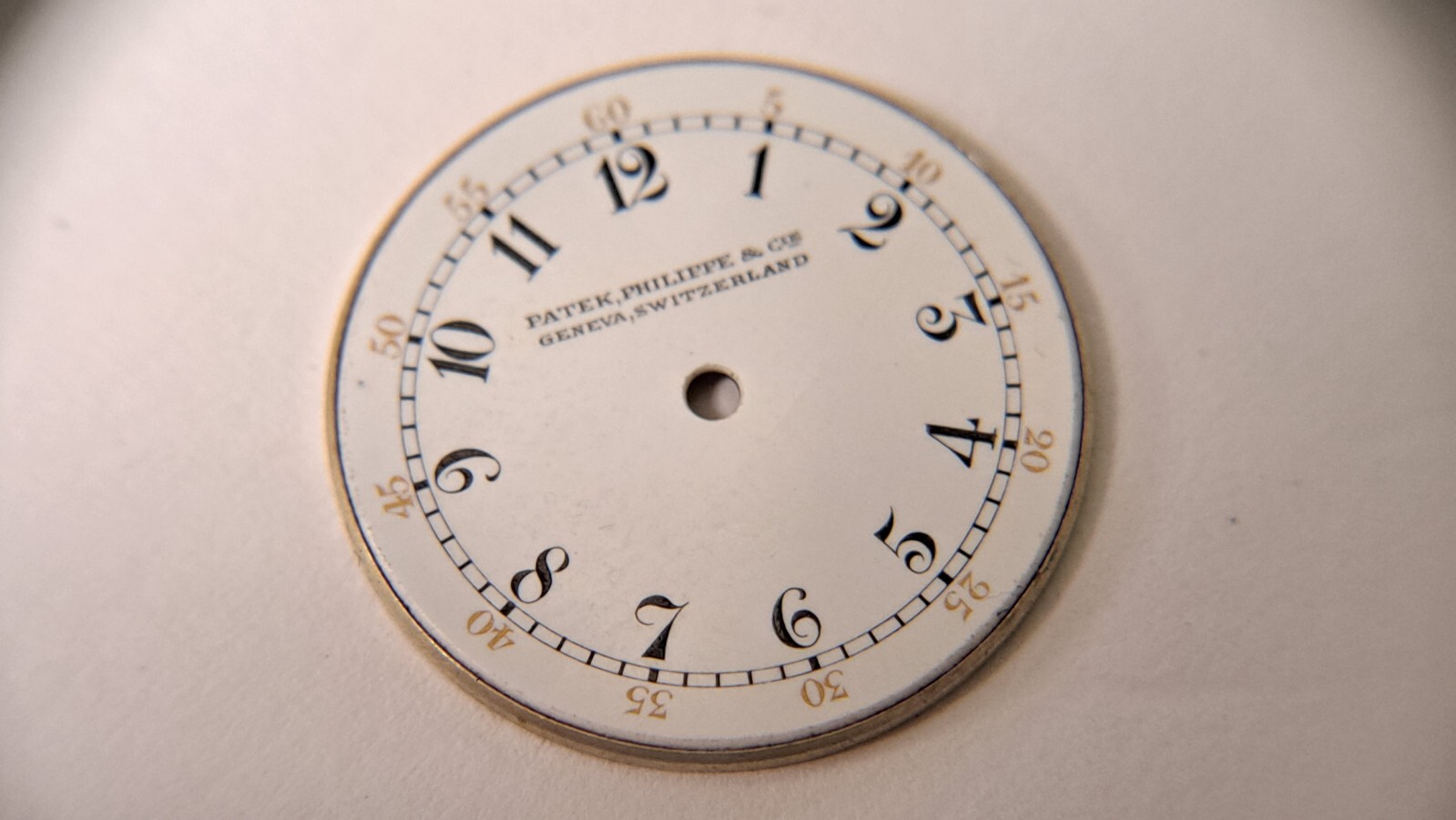 genuine Patek Phillipe DIAL pie pan white 21mm diameter arabic numbers vintage