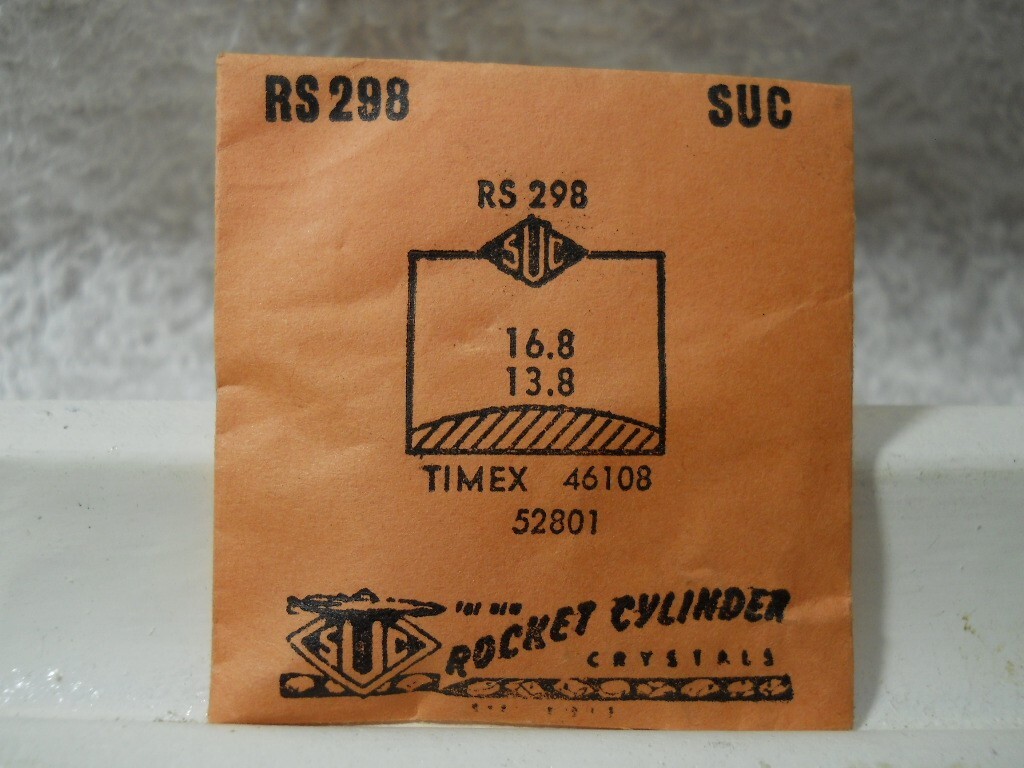 SUC RS298 Watch Crystal Fit Timex 46108 52801 – 16.8 x 13.8 mm – Replacement