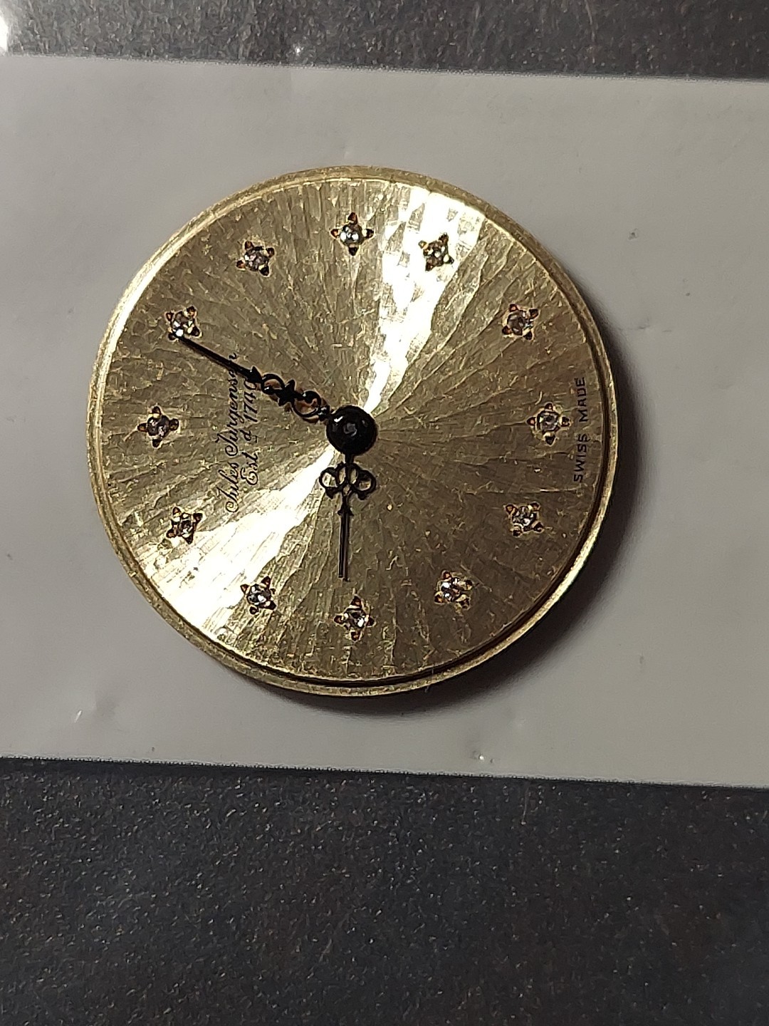 Jules Jurgensen W.Movement 14k Gold Yellow Dial With 12 Diamonds Mens Cal 2512