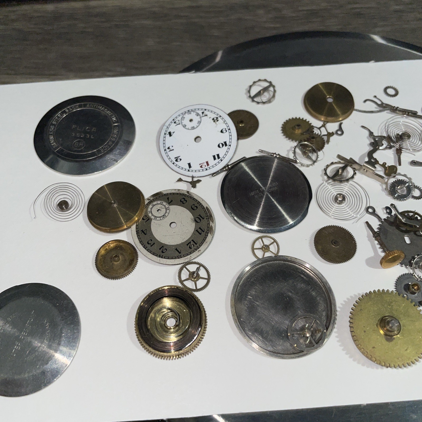 Vintage Watch Parts Lot Gears, Wheels, Cogs Case Steampunk Crafts Repair (50g)