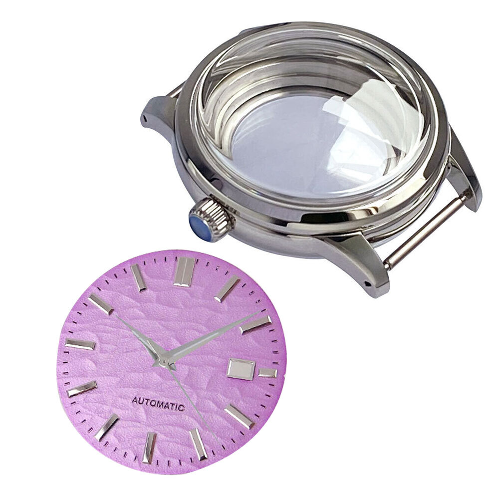40mm 20ATM Double Bow Sapphire Glass Men Watch Case Fit NH35A NH36A Screw Crown