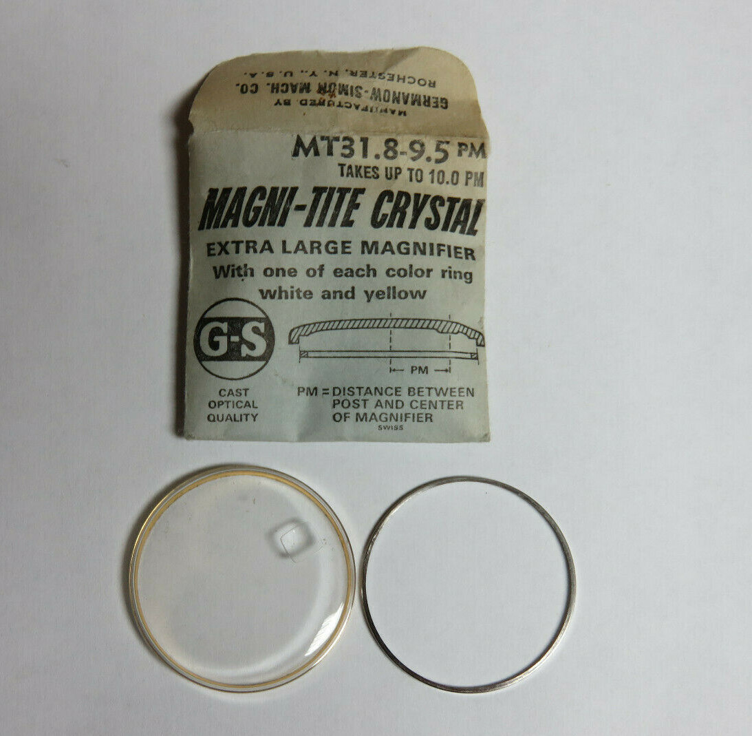 GS Magni-Tite (MT) Watch Crystal with XL Magnifier Date Window NOS